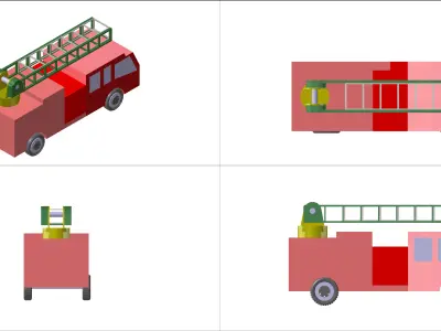 Fire fighting Truck Toy 3d model  3D model