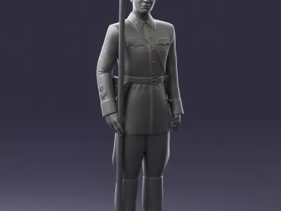 000106 Soviet Officer Guard Historical Military Miniature 0116 3D model