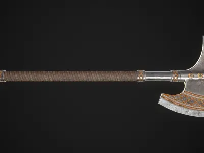 Fantasy Axe 2B Low-poly 3D model