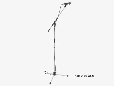 Microphone stand KM 2109 Shure Sm 58 with Clamp Shure A25D and Neutrik XLR cable 3D model