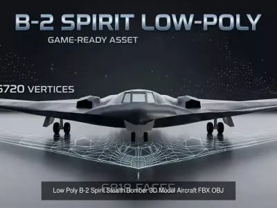 Stealth Military Aircraft Pack Low Poly UAV Game Ready OBJ FBX