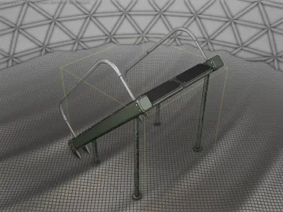 Sci-Fi Stairs - 20 - Green Version Low-poly 3D model