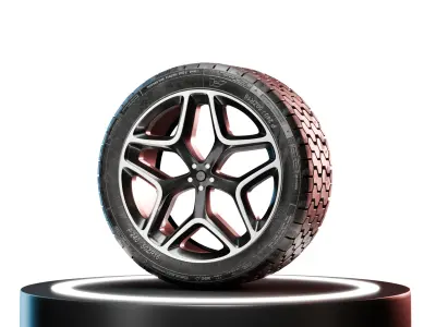 High-Detail Realistic Wheel Concept Design 4K Textures  3D model Low-poly 3D model V1