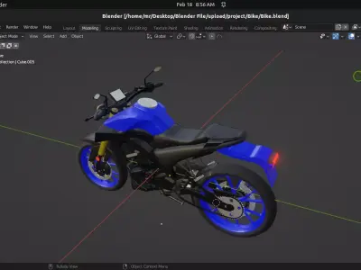 Yamaha MT-125 Realistic 3D Model  Game Ready High Detail Blender Low-poly 3D model
