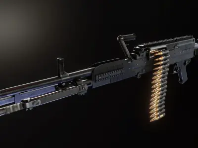 Lightweight Medium Machine Gun  Low-poly 3D model