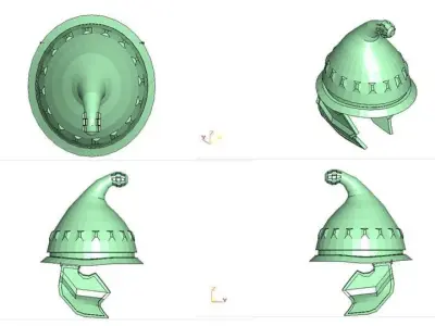 Ancient Combat Helmet - Greek Phrygian 3D model