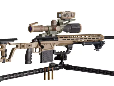 Victrix Scorpio V 338 Lapua Mag Low-poly 3D model