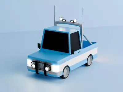 Stylized Vehicle 3D Model Free low-poly 3D model