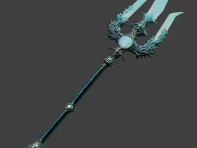 Legendary Trident of Atlantis 3D Model V04 Low-poly 3D model