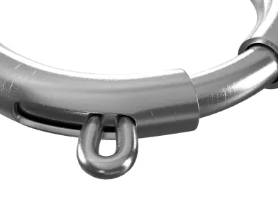 Spring Ring Trigger Hook PBR Low-poly 3D model