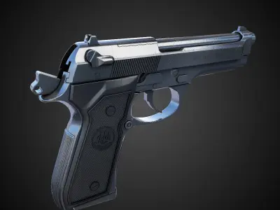 Beretta M9 9mm Pistol Hi-Res 3D model