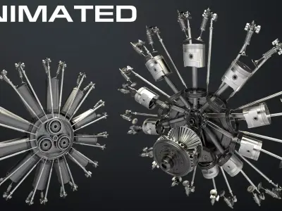 AirCraft Engine 3D model 3