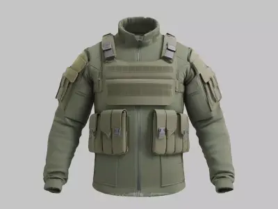 Military Cloth Upper Body Vest Jacket Low-poly 3D model