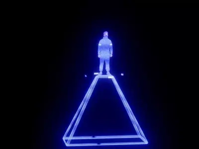 Procedural Hologram VFX Low-poly 3D model