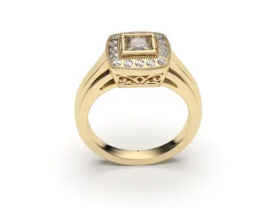 solitaire with ring sizes  8 part S130 3D print model