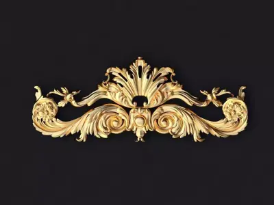 dekor ornate gold ornament 3D model buy