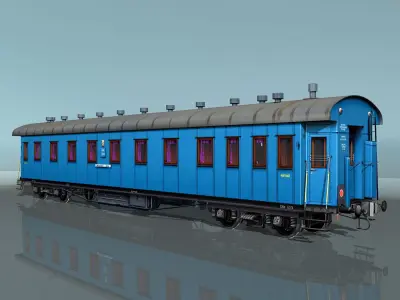 Passenger wagon Yegorov plant Low-poly 3D model