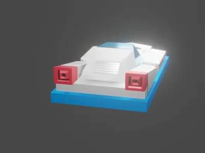 Spaceship 03F Low-poly 3D model