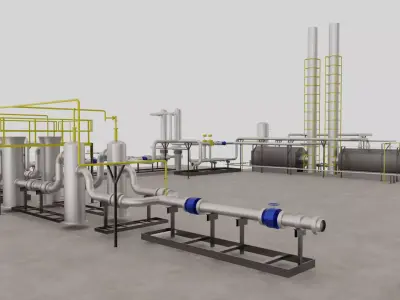 Fuel Gas Station 3D model