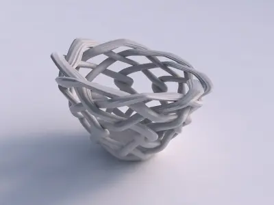 Vase wide on top part with interlacing lattice and extruded l... 3D print model 9