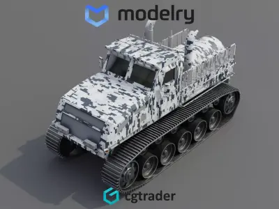 Snowcat Tracked Vehicle 3D model