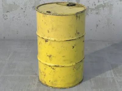 8 Oil Drums PBR 3D model