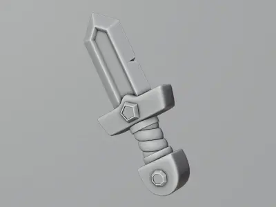 Cartoon Toy Sword - Stylized Low Poly Game Asset 3D Model 3D model