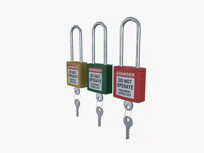 Loto locks Low-poly 3D model
