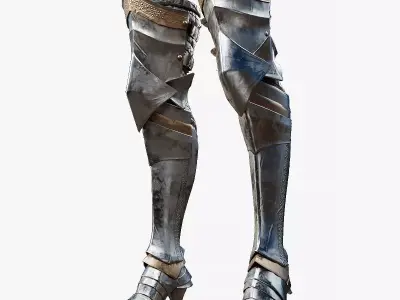  Female Knight  Leg Armor Set LowPoly   Low-poly 3D model