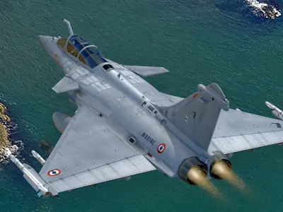 Dassault Rafale M - Fully Rigged - with high resolution Textures Low-poly 3D model