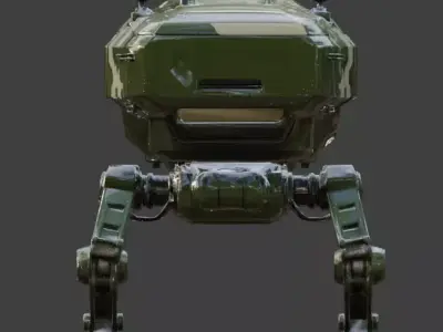Realistic Hard Sci-Fi Forest Reconnaissance Walker Low-poly 3D model