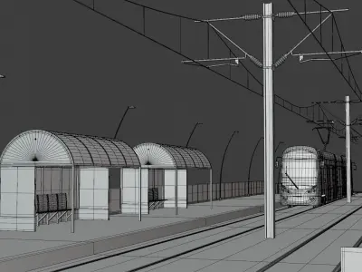 Warsaw tram stop II 3D model