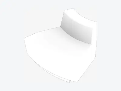 Seating - Contemporary - Blume - Type - Closing - Back - Round Low-poly 3D model