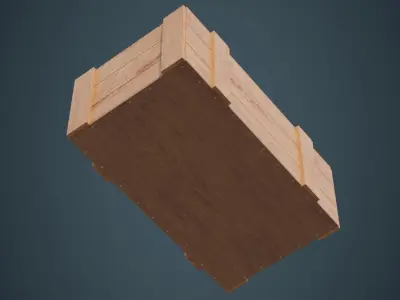 Wooden Box 3A Low-poly 3D model
