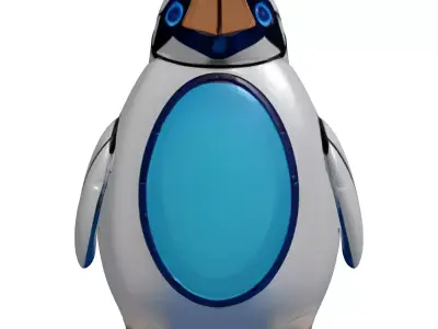 Robotic Penguin SciFi Mascot 3D model