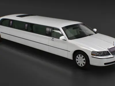 Luxury Lincoln Stretch Limousine Rigged for Maya 3D model