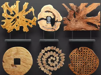 Jeffan Art wood decor Set 3D 3D model