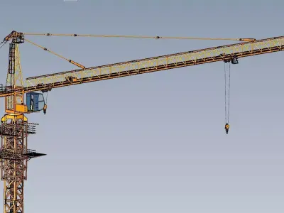 tower construction crane 3D model