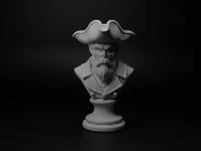 Pirate Bust Chess 3D print model get