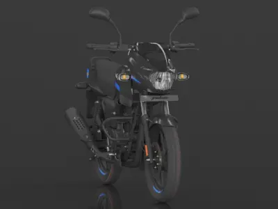 Bajaj Pulsar 150 SD UG Bike Sparkle Black Blue Low-poly 3D model