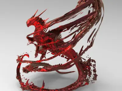 Pheonix crimson splash 3D model
