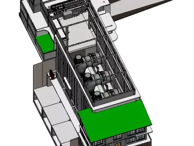 Hydropower plant Kaplan Vertical Axis 3D model