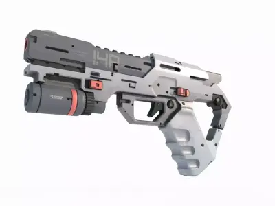 Future sci-fi laser pistol 3D model