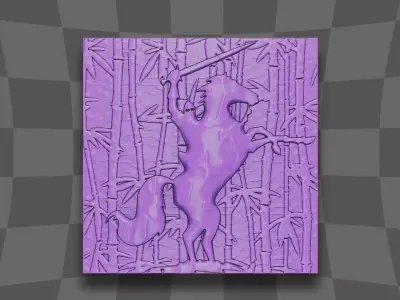 Knight fighting at the bamboo forest 3D print model