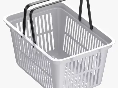 Plastic Shopping Crate 02 White 3D model