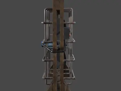 old handmade fan Free low-poly 3D model