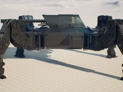 Quad Mech Rigged Low-poly 3D model