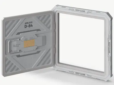 Airlock D-84 Access Hatch White 3D model