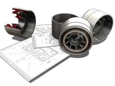 The guide device from an electric centrifugal pump 3D model