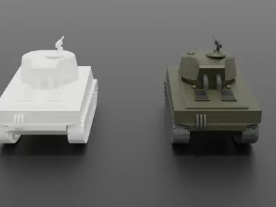 3D Sherman Tank Low-poly 3D model